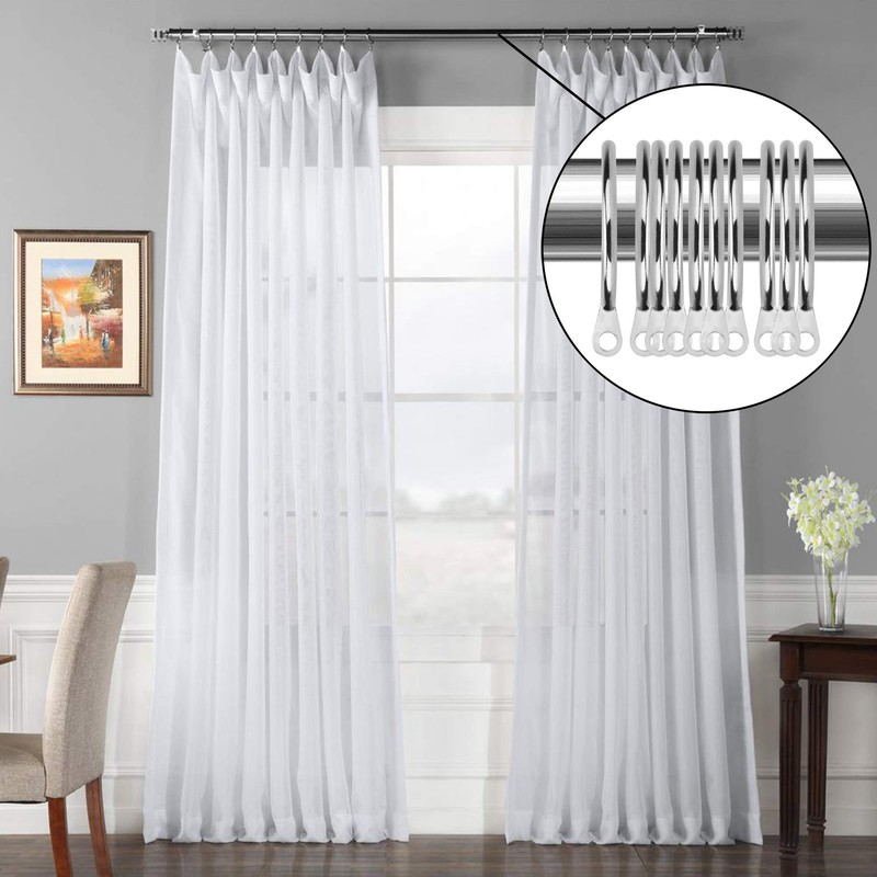 iCatchy Silver Curtain Rings Metal Curtain Hanging Rings For Pole