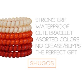 [SHUGOS] Spiral Hair Ties, Cute Tele Phone Ponytail Holder Plastic Coil Bands for Women (6 Pack) (Orange)