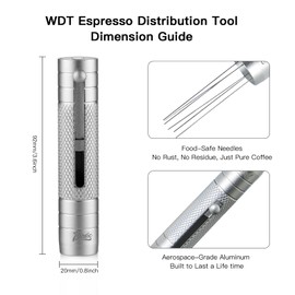WDT Espresso Distribution Tool - Bincoo Espresso Stirrer Tool For Barista, espresso wdt tool with espresso stirrer (Silver)