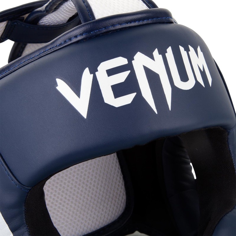 Venum, Elite Boxing Headgear, Men's, One Size, White/Navy Blue