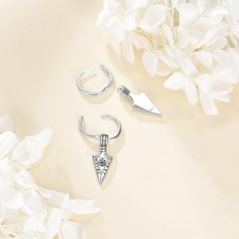 ZPMMPZ Arrow Earrings 925 Sterling Silver Arrowhead Hoop Earrings Viking Jewelry Gifts for Women Men