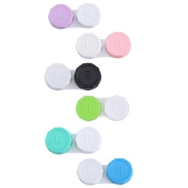 4Pcs Random Color Glasses Cosmetic Contact Lenses Box Contact Lens Case for Eyes travel Kit Holder Container Wholesale Durability Easy to Use and Store Convenient to Carry,Contact Lens Care