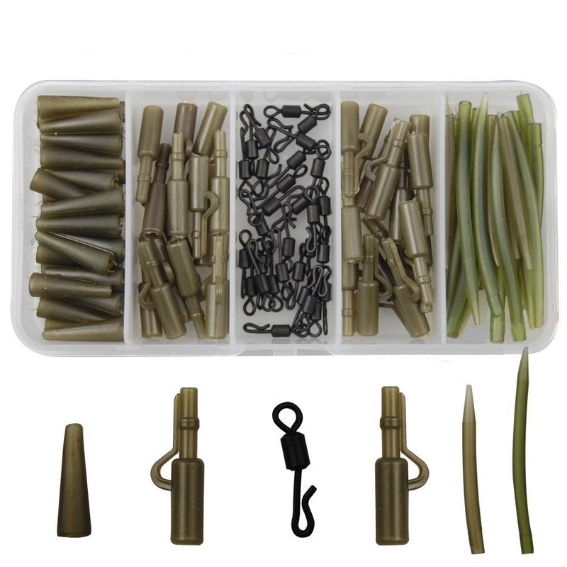 JSHANMEI 120pcs/box Carp Fishing Tackle Kit Bundle Safety Leader-Clips Quick