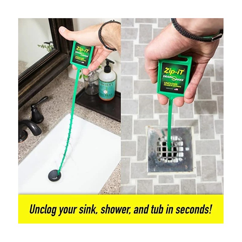ZIP-IT ZIP IT DRAIN CLEANER, 1-Pack Plastic Drain Stick Hair