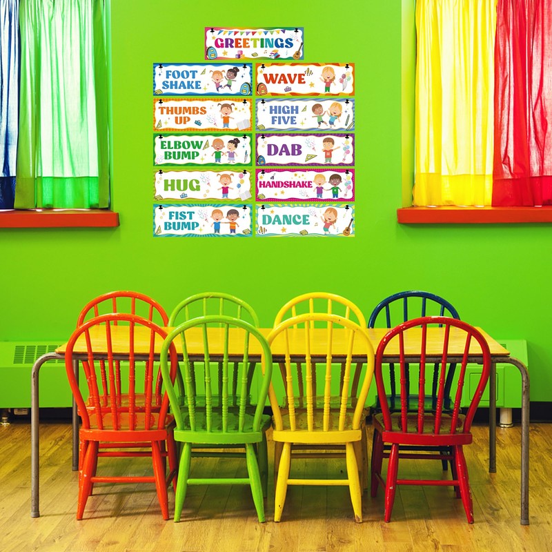 Wehhbtye Greeting Choice Classroom Rules Posters,Social Greeting Poster,Classroom Must Haves