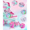 Kids Roller Skates, Girls Roller Skates with 4 Adjustable Sizes,