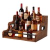 Fengligoo 3-Tier Wood Bottle Display Shelf, Modern Liquor Bottle Rack