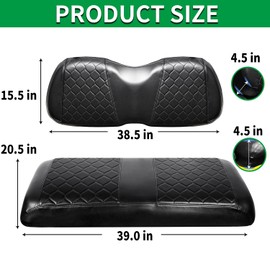 GOANYERE Golf Cart Seat Covers Kit for Club Car Precedent, OEM Ordinary Seat Cushion, Golf Cart Portable Vinyl Seat Cover (Black Golf Cart Precedent Seat Cover)