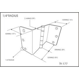 QCAA Heavy Duty 3.5" Swing Clear Offset Door Hinge Loose Pin, 1/4" Radius, Expandable Door Hinge, Brass, Made in Taiwan, 3 Pack