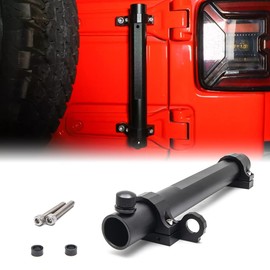 SKUNTUGUANG Antenna Flag Pole Tailgate Hinge Flagpole Holder Multi-Function Single Flag & Antenna Holder Compatible for Jeep Wangler JK JL 2007-2021 (Black)