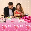 HOWAF 3pcs Valentine's Day Tablecloth, Valentines Disposable Plastic Table Cover
