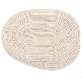 Noctiflorous Oval Braided Placemats 12x18 Inch Table Mats Set of 4 for Dining Tables Natural Woven Heat Resistant Place Mats (Oval Beige4)