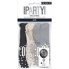 Dazzling 60th Glitz Black, Silver & White Premium Latex Balloons