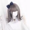Eileen Gray Blue Wig, Natural Fluffy, Women's, Wig, Straight, Small