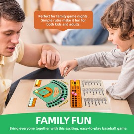 Jioustoy Baseball Dice Board Game,Easy to Learn,Fun to Play,Wooden Baseball Board Game with Dice Marbles, Baseball Travel Game for Camping Family Holiday Gatherings,Teens Adults Gift (Colourful Style)