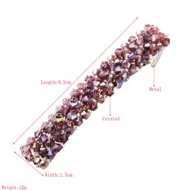 RY-EARL Pack of 3 Hair Clips Women's Crystal Hair Clips Girls for Thin Hair Thick Hair Rectangular French Automatic Hair Clips Hair Pin Flower Large Hair Clips Women Hair Accessories