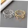 FOMIYES Versatile Aesthetic Rings 2pcs Open Heart Rings for Women