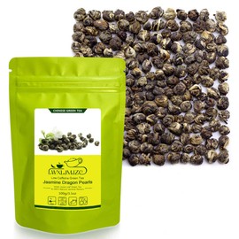 LWXLJMJZC－100g/3.53oz Jasmine Dragon Pearls Tea-Loose Leaf Green Tea with Pleasant Jamsine Aroma