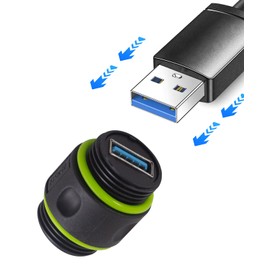 Maxhood Waterproof USB Socket, 5Gbps Waterproof IP68 Pass Through USB 3.0 Connector, USB Female to Female Bulkhead Extension Adapter for Outdoor Charging and Data,1pcs