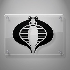 Yoonek Graphics Cobra Command Decal Sticker for Car Window, Laptop, Motorcycle, Walls, Mirror and More. # 460 (8" x 8.9", Black)