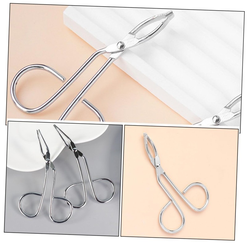 SAFIGLE 2PCS Stainless Steel Eyebrow Tweezers Angled and Scissor Handle