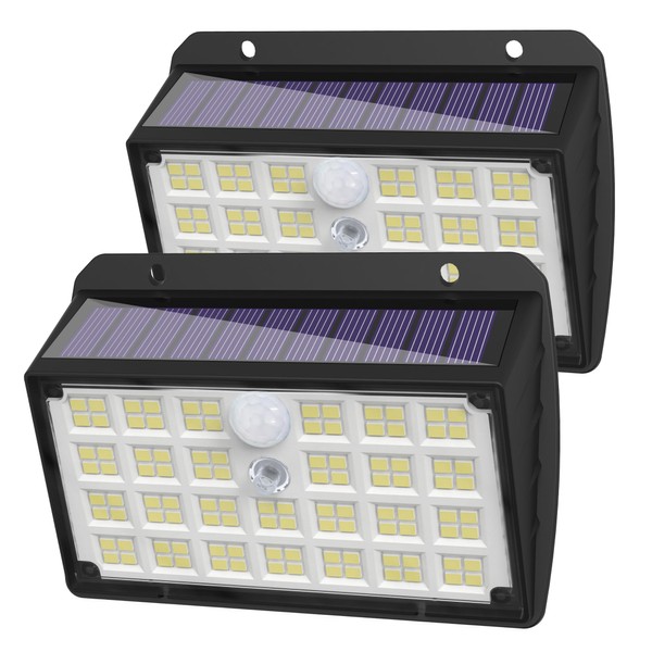 2Pack Solar Outdoor Sensor Lights, IP67 Waterproof 3Light Modes -Upgraded