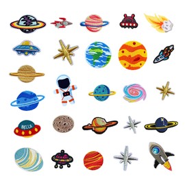 26 Pieces of Ironing Patches, Astronaut Universe Planet Patches, Creative Cartoon Patches, DIY Clothing Embroidery Cloth Patches, Children's Clothing Decorations