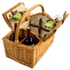 Picnic at Ascot Vineyard Willow Picnic Basket, Natural/Trellis Green