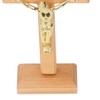Crucifix Table Cross Hand Crafted Light Brown Durable Beech Metal
