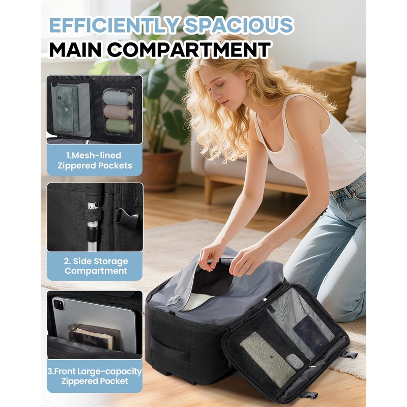 Vacuum Travel Backpack with Air Pump Carry on Flight Approved