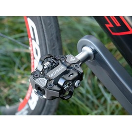GEWAGE Click Pedals MTB Pedals - CNC Machined Aluminium, Double-Sided SPD System, Adjustable Release Hardness, Compatible with Shimano SPD Systems, 365 g Lightweight, Ideal for Mountainbi (Titanium