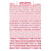Woodland Scenics MG729 Red Gothic Numbers Dry Transfer Decals, Model