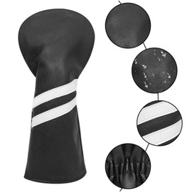 3 pcs/set Golf Wood Headcover Cover Set Stripes Cue Headcovers Golf Club Head Covers for Driver(black) Callaway Fairway Wood Headcover Golf Headcover Hauni Black Custom Black Headcovers For Woods