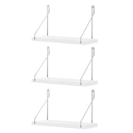 Dixiao 3Pack Wall Mounted Floating Shelves, White Shelves for Bedroom Modern Home Decor Wall Shelf (White, 30 * 15 * 1.5cm)
