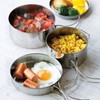 Kakusei Outdoor Cooker, Round, 4-Piece Set, Stainless Steel, Pot, Frying