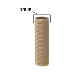 B&P Lamp® 3/8 IP Threaded Steel Lamp Pipe Nipple, 1 Inch Long