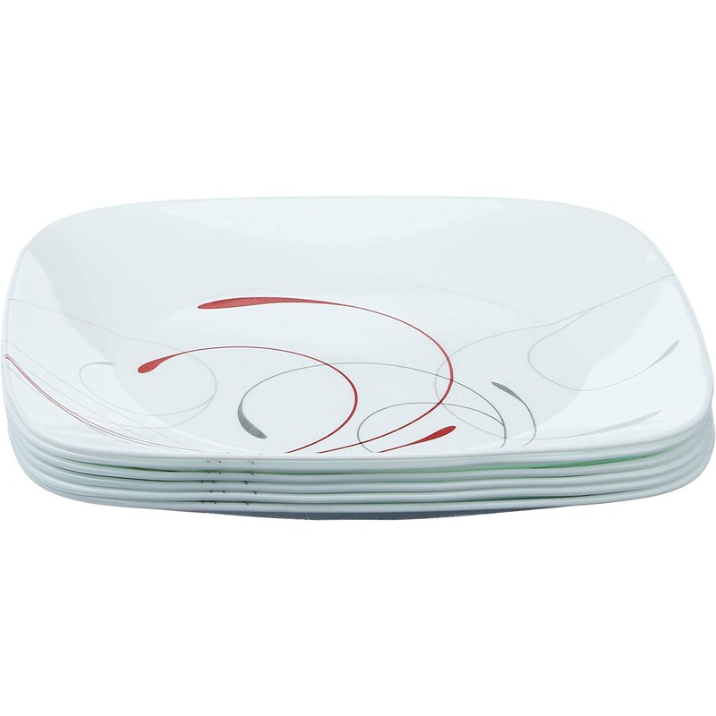 Corelle Vitrelle 6-Piece Dinner Plates Set, Triple Layer Glass and
