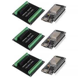 DWEII 3 Sets 30Pin ESP-WROOM-32 ESP32 ESP-32S CP2102 Development Board Type C Interface WiFi ESP-WROOM-32 + ESP32 Breakout Board Shield Terminal Adapter for Arduino