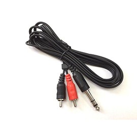 electrosmart 6.35mm / 1/4 Inch Stereo Plug Male to 2x RCA/Phono Plugs Male Cable – Length 2m