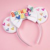 bianbaistar White Mouse Ears Headband, Matte Bow & Pastel Accents
