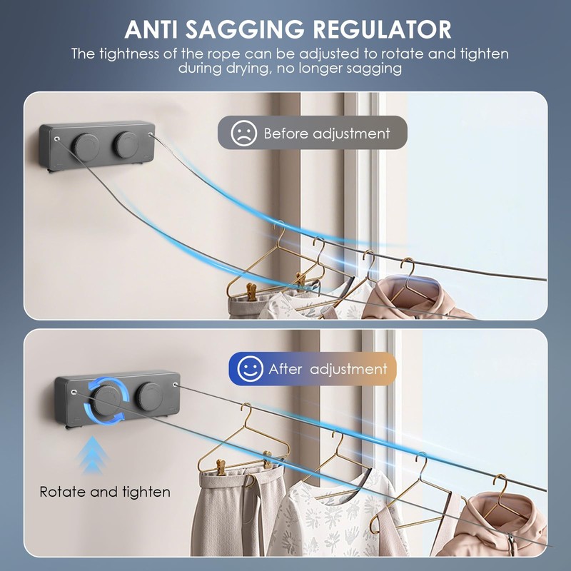 Contraxump Scalable Clothesline Extendable with High Load Capacity, Extendable Washing
