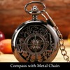 Outdoor Compass with Metal Chains, Retro Compass with Luminous Numerals,