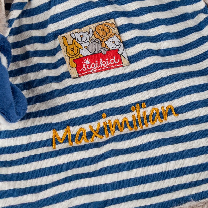 Sigikid Snuffle Blanket Raccoon with Embroidered Name Blue One Size