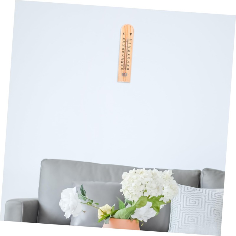 KONTONTY Analog Temperature Gauge Small Wooden Thermometer for Kitchen Cooking