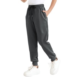 Dreammonkey Boys Jogger Sweatpants 3-16 Years Tapered Leg Lightweight Athletic Track Pants for Kids Youth (Dark Grey 6Y)