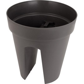 Artevasi Balcony Flower Pot Capri Anthracite Practical Fixation Suitable for Railings up to Thickness 6.5 cm