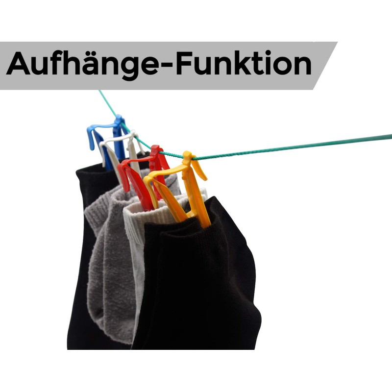 Sock Clips in the Colours Red/White/Yellow/Blue