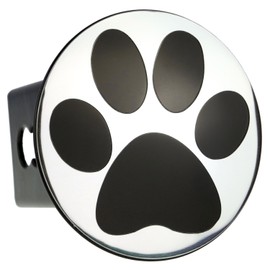 eVerHITCH Chrome Metal Embossed Emblem on Metal Trailer Hitch Cover (Fits 2" Receivers, Paw Foot Print)