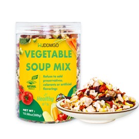 Vegetable Soup Blend, Dried Dehydrated Vegetables Ramen Noodle Soup Toppings, Include Onions Bell Peppers Carrots Tomato Dices Beet Parsley Shiitake Mushroom Scallion Green Onion Corn Cabbage (10.58oz Mixed Vegetables)