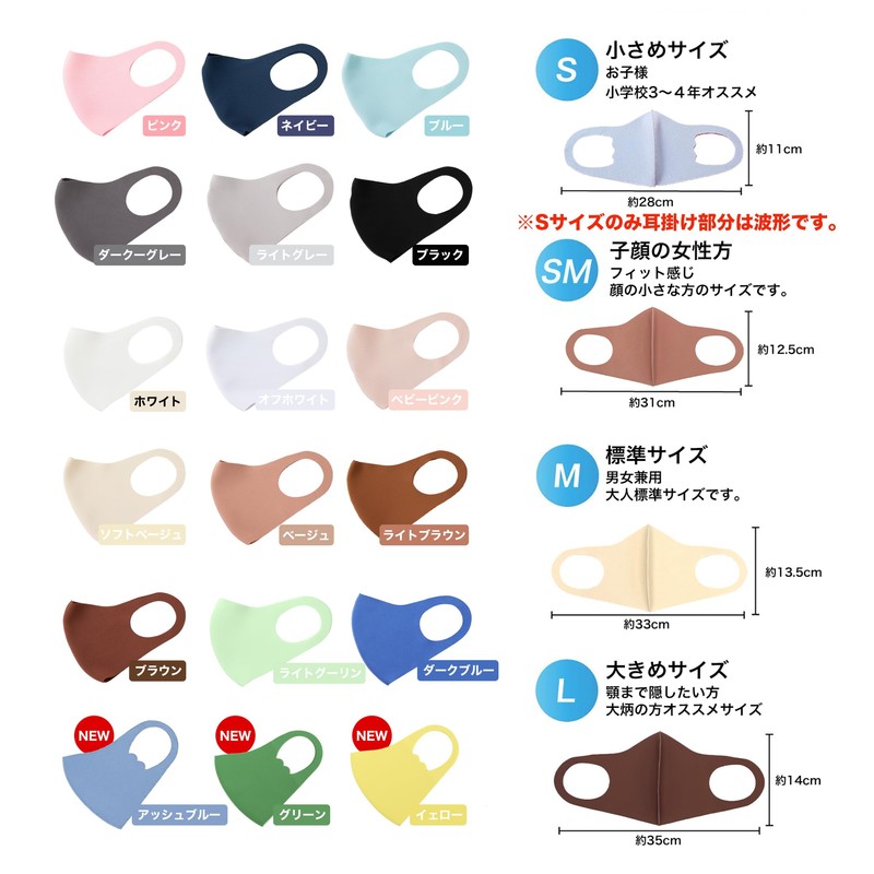 ANDERUI Mask, Smooth Unisex, Fit, Ear Pain, Easy to Breathe,